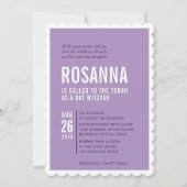 BAT MITZVAH modern minimalistisch design paarse Kaart (Voorkant)