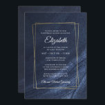 Bat Mitzvah Modern Monogram Gold Lijst Kaart<br><div class="desc">Bestaat uit elegante serif en cursieve scripttypografie op gouden lijst en donkerblauwe achtergrond

Dit wordt ontworpen door de Uitgezochte Leveringen van de Partij,  exclusief voor Zazzle.

Hier beschikbaar:
http://www.zazzle.com/selectpartysupplies</div>