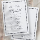 Bat Mitzvah Modern Monogram op Eenvoudig Lijst Kaart<br><div class="desc">Bestaat uit elegante serif en cursieve manuscripttypografie op lijst. Dit wordt ontworpen door de Uitgezochte Leveringen van de Partij,  exclusief voor Zazzle. Hier te vinden op: http://www.zazzle.com/selectpartysupplies</div>