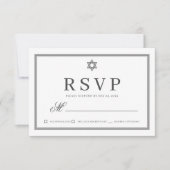 Bat Mitzvah Modern Monogram op Eenvoudig Lijst RSVP Kaartje (Voorkant)