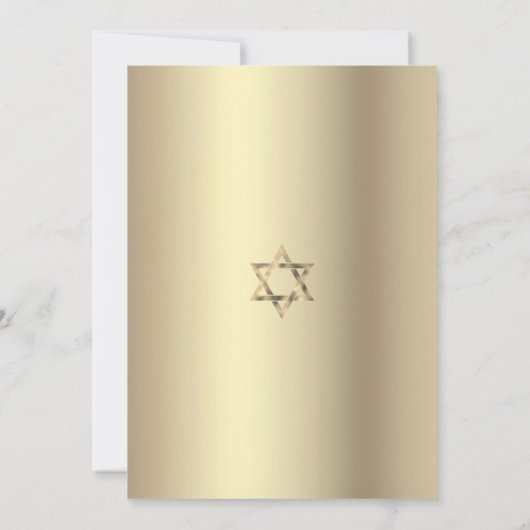 Bat Mitzvah Modern Navy Gold Glitter Folie Script Kaart (Achterkant)