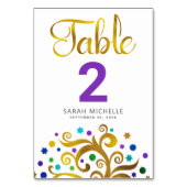Bat Mitzvah Modern Paars Gold Foil Tree of Life Kaart (Voorkant)