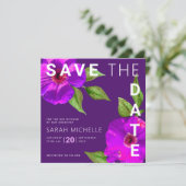 Bat Mitzvah Modern Paarse roze Waterverf Save The Date (Staand voorkant)