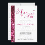 Bat Mitzvah Modern Roze Minimale Glitter Stripe Kaart<br><div class="desc">Roze en zwarte moderne, dunne glitter elegant Bat Mitzvah nodigt uit tot een modern en leuk roze thema mitzvah ceremonie en luncheon. Het coördineren van uitnodigingstussenvoegselkaarten en decoraties om uw elegant en gierig thema van de Bat Mitzvah te voltooien is beschikbaar in de de ontwerperwinkel van de Grafiek Zazzle van...</div>