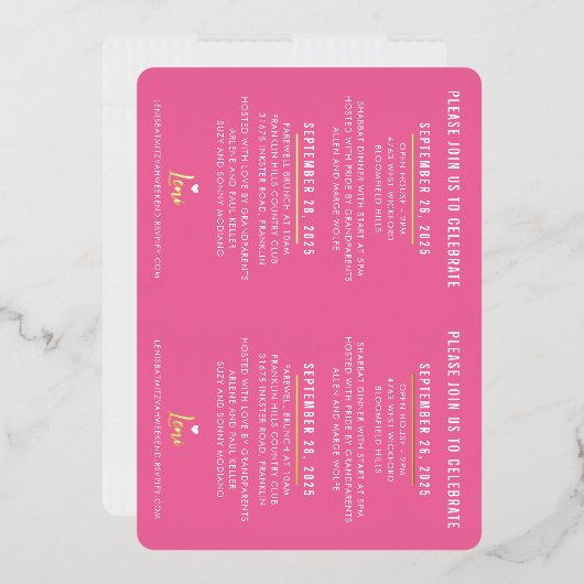 BAT MITZVAH modern script mooie roze goud Folie Uitnodiging (Envelop)