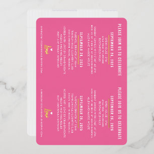 BAT MITZVAH modern script  roze goud Folie Uitnodiging
