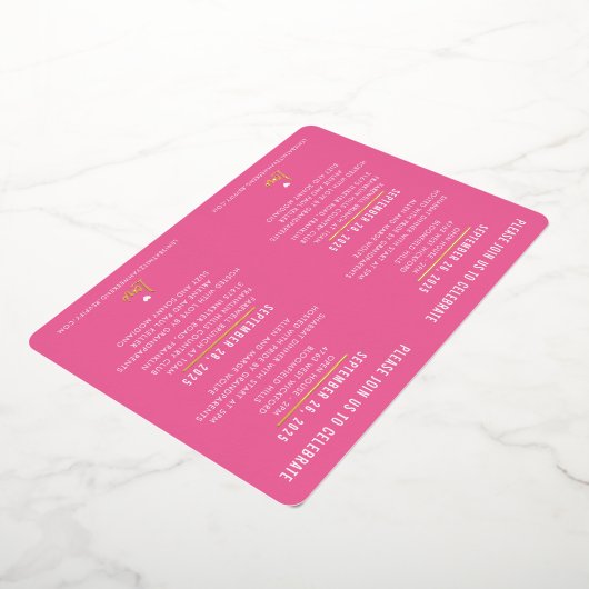 BAT MITZVAH modern script  roze goud Folie Uitnodiging (Gedraaid)