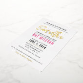BAT MITZVAH modern script roze goud Folie Uitnodiging (Gedraaid)