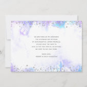 Bat Mitzvah Modern Silver Script Paarse Waterverf Save The Date (Achterkant)