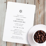 Bat Mitzvah Modern Simple Elegant Minimalist Kaart<br><div class="desc">Het ontwerp is samengesteld uit sans serif typografie en playful cursieve manuscripttypografie op een eenvoudige achtergrond. Hier te vinden op: http://www.zazzle.com/store/selectpartysupplies</div>