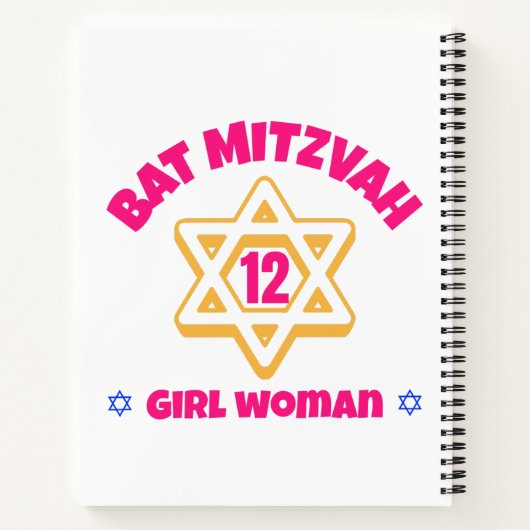 Bat Mitzvah Modern Star van David Notitieboek (Achterkant)