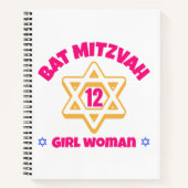 Bat Mitzvah Modern Star van David Notitieboek (Voorkant)