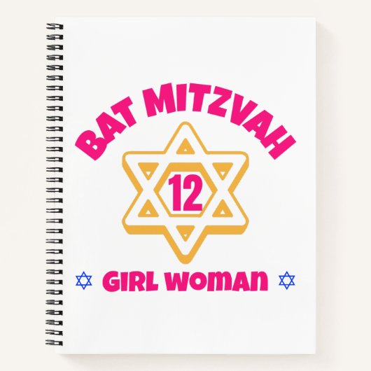 Bat Mitzvah Modern Star van David Notitieboek (Voorkant)