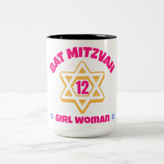 Bat Mitzvah Modern Star van David Tweekleurige Koffiemok