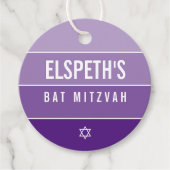 BAT MITZVAH modern strakke ombre blok paars Bedankjes Labels (Voorkant)