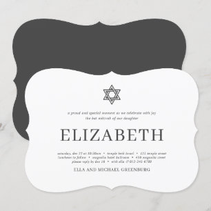 Bat Mitzvah Modern Typografie Kaart