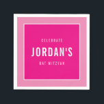 BAT MITZVAH modern vet blok  roze Servet<br><div class="desc">door kat massard >> WWW.SIMPLYSWEETPAPERIE.COM <<<<</div>