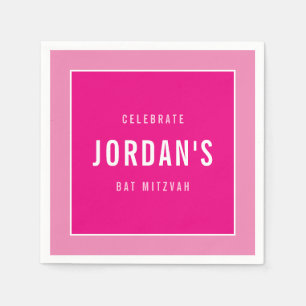 BAT MITZVAH modern vet blok  roze Servet