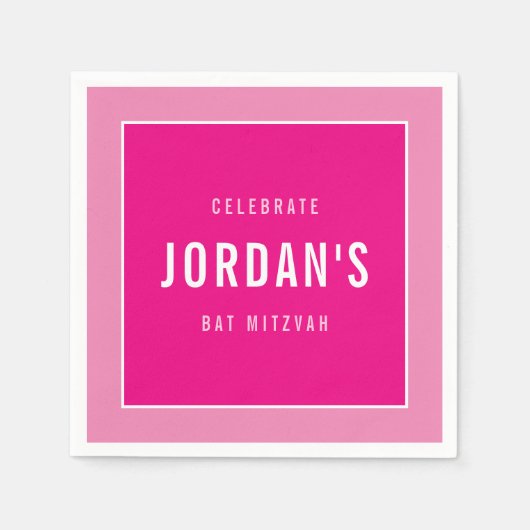 BAT MITZVAH modern vet blok  roze Servet (Voorkant)