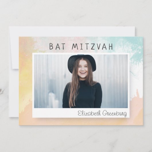 Bat Mitzvah Modern Waterverf Abstract Kaart (Voorkant)