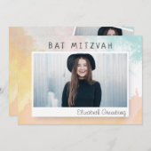 Bat Mitzvah Modern Waterverf Abstract Kaart (Voorkant / Achterkant)