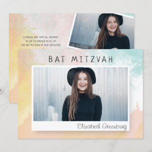 Bat Mitzvah Modern Waterverf Abstract Kaart