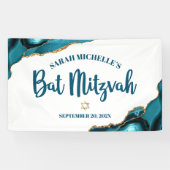 Bat Mitzvah Moderne Agaat Goud Turkoois Schrift Spandoek (Horizontaal)