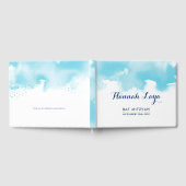 BAT MITZVAH moderne  aquablauwe waterverf Gastenboek (Volledig)