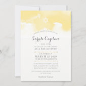 BAT MITZVAH moderne bleke geel grijs waterverf Kaart (Voorkant)