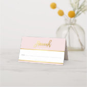 BAT MITZVAH moderne blush roze gouden naam HANNAH Plaatskaartje (Voorkant)