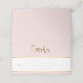 BAT MITZVAH moderne blush roze gouden naam SASHA Plaatskaartje (Buitenkant ongevouwen)