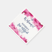 BAT MITZVAH moderne donkere roze waterverf script Servet (Hoek)