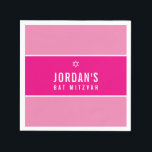 BAT MITZVAH moderne  eenvoudige roze ster Servet<br><div class="desc">door kat massard >> WWW.SIMPLYSWEETPAPERIE.COM <<<<</div>