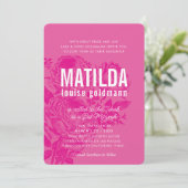 BAT MITZVAH moderne elegante rozen  roze Kaart (Staand voorkant)