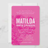 BAT MITZVAH moderne elegante rozen  roze Kaart (Voorkant)