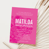 BAT MITZVAH moderne elegante rozen roze Kaart