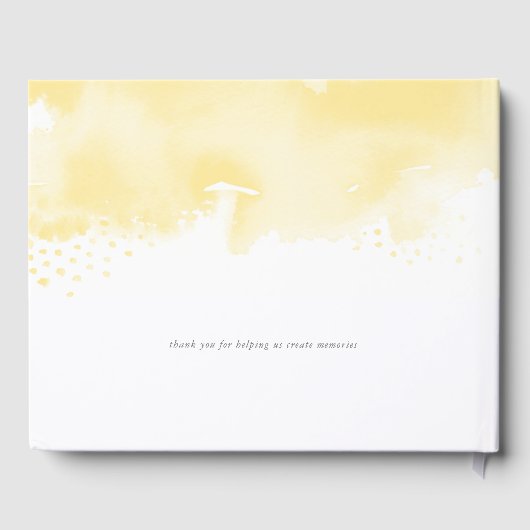 BAT MITZVAH moderne  gele waterverf Gastenboek (Achterkant)