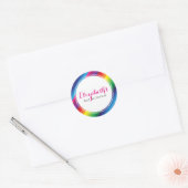BAT MITZVAH moderne kleurrijke regenboog heldere s Ronde Sticker (Envelop)
