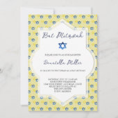 Bat Mitzvah Moderne Kunst Waterverf Star of David Kaart (Voorkant)