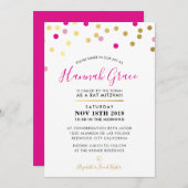 BAT MITZVAH moderne leuke confetti vlekken goud ro Kaart (Voorkant / Achterkant)