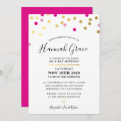 BAT MITZVAH moderne leuke confetti vlekken goud ro Kaart (Voorkant / Achterkant)