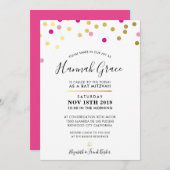 BAT MITZVAH moderne leuke confetti vlekken goud ro Kaart (Voorkant / Achterkant)