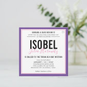 BAT MITZVAH moderne minimalistische kleur roze paa Kaart (Staand voorkant)