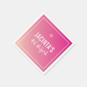 BAT MITZVAH moderne ster helder roze verloop Servet (Hoek)