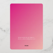 BAT MITZVAH moderne ster heldere roze gradiënt gou Folie Uitnodiging (Achterkant)