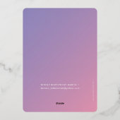 BAT MITZVAH moderne ster paars roze verloop  Folie Uitnodiging (Achterkant)