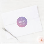 BAT MITZVAH moderne ster paarse roze gradiënt Ronde Sticker<br><div class="desc">door kat massard >> https://linktr.ee/simplysweetpaperie <<<<</div>