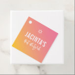 BAT MITZVAH moderne ster roze gele gradiënt Bedankjes Labels<br><div class="desc">door kat massard >> https://linktr.ee/simplysweetpaperie <<<<</div>