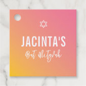 BAT MITZVAH moderne ster roze gele gradiënt Bedankjes Labels (Voorkant)