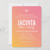 BAT MITZVAH moderne ster roze gele gradiënt Kaart (Voorkant)